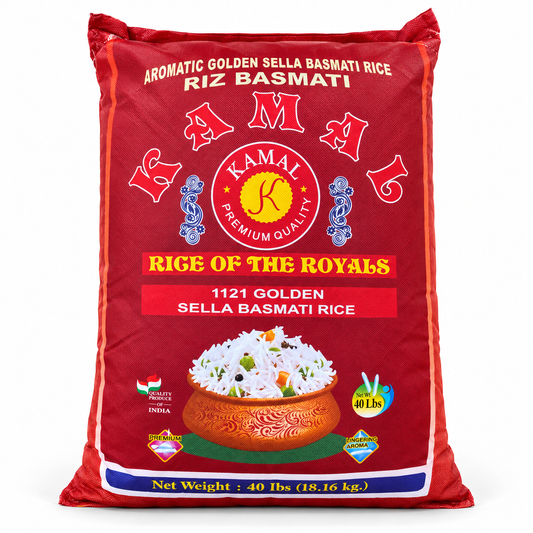 KAMAL - 1121 Golden Sella Basmati Rice – 40 LB ( 18 kg)