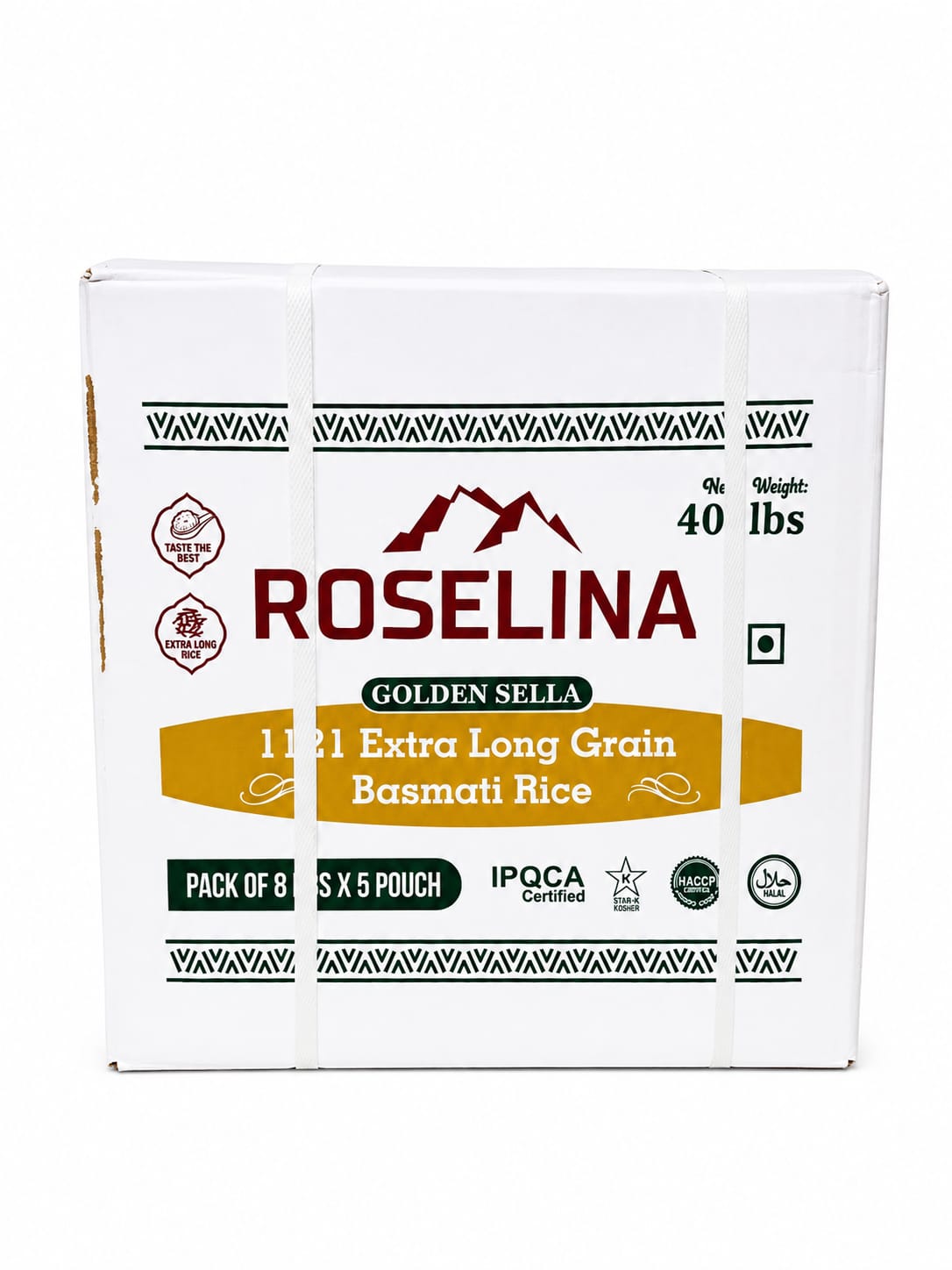 ROSELINA - 1121 Premium Creamy Basmati Rice – 5 Bags × 8 LB (Total 18 kg)