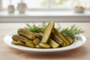 CUCUMBER PICKLES ON A PLATE