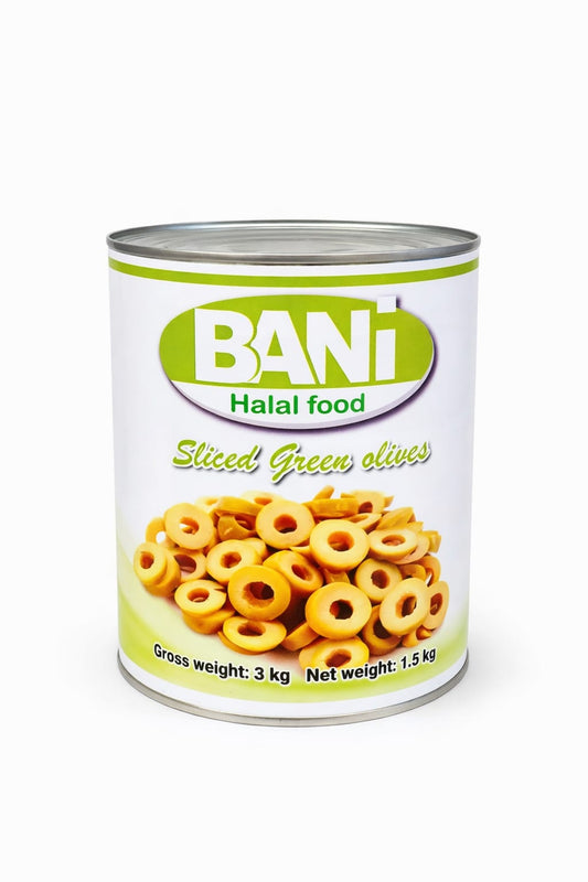 Sliced Green Olives – 3 kg